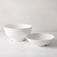 White ceramic Berry Bowl and Colander gift set, handmade in Italy.