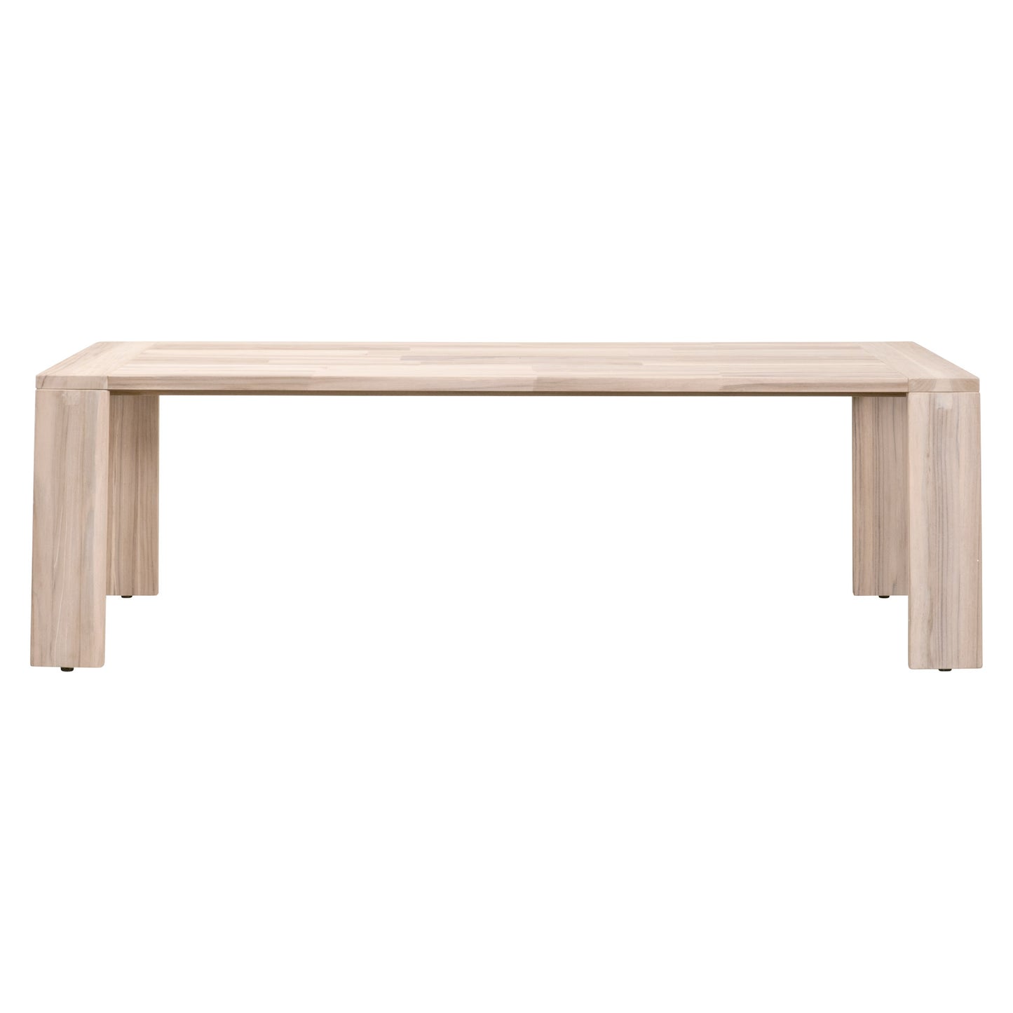 Big Sur Dining Table, solid light teak wood with natural grain and minimalist design.