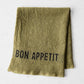 Black "Bon Appetit" Avocat Green Linen Napkin