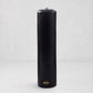 HG Black Unscented Pillar Candle, 3"x12", with gold HG logo and oversized cotton wick.