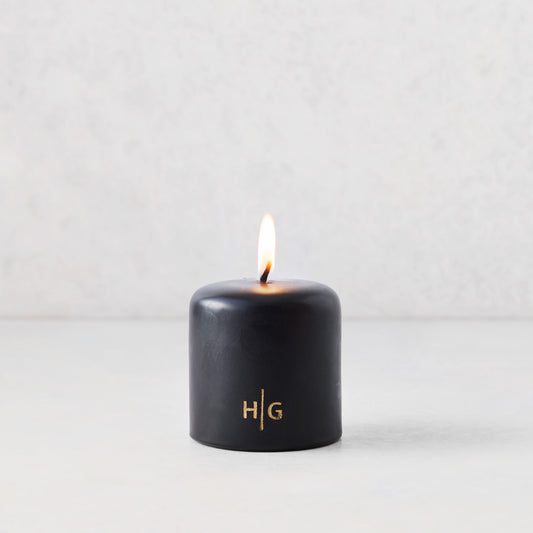 Black Unscented Pillar Candle (3" x 3")