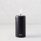 Black Unscented Pillar Candle (3" x 6")