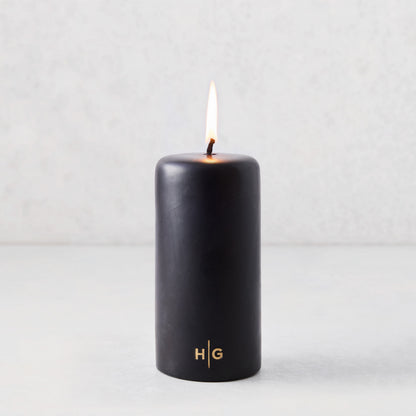 Black Unscented Pillar Candle (3" x 6")