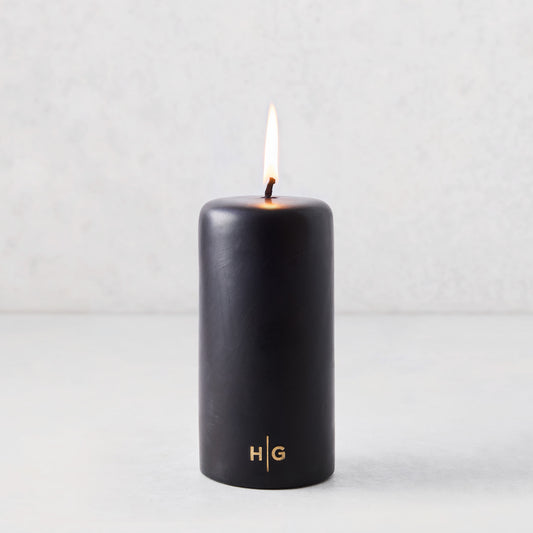 Black Unscented Pillar Candle (3" x 6")