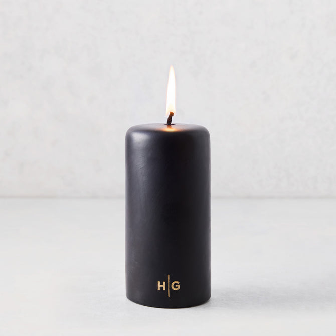 Black Unscented Pillar Candle (3" x 6")