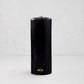 HG Black Unscented Pillar Candle, 3"x8", with gold embossed HG logo.