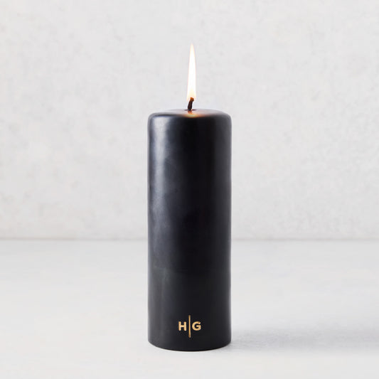 Black Unscented Pillar Candle (3" x 8")