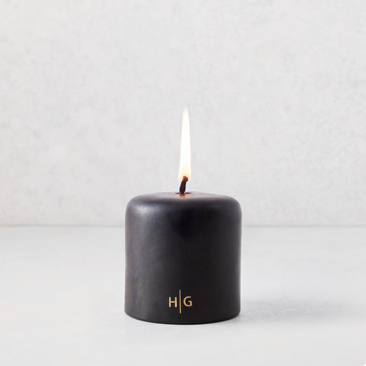 Black Unscented Pillar Candle (4" x 4")