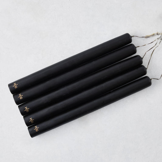 Black Unscented Taper Candle Bundle (10"), Set of 5