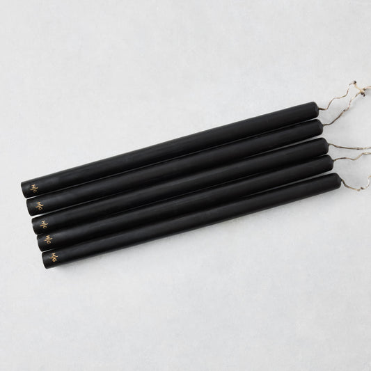 Black Unscented Taper Candle Bundle (15"), Set of 5