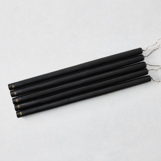 Black Unscented Taper Candle Bundle (17"), Set of 5