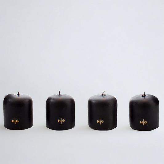 Black Unscented 2" Votive Candles, Set of 4