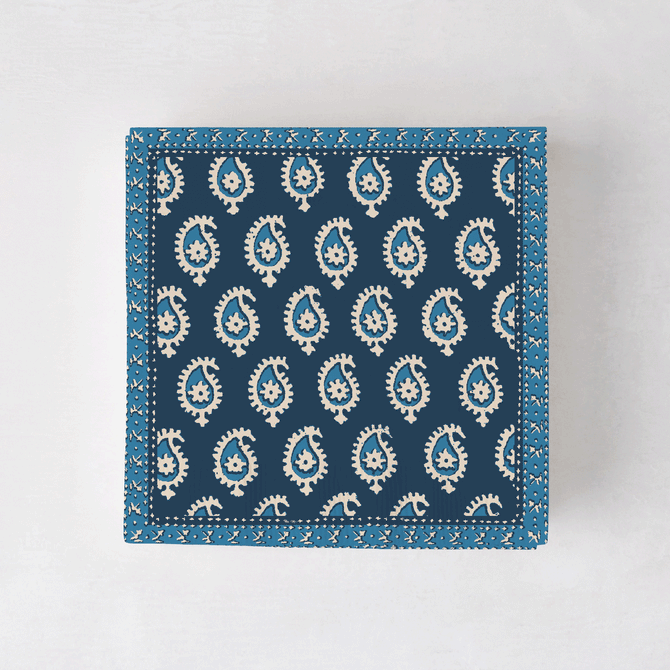Peter Dunham + Hudson Grace Blue Janpath and Fez, Cocktail Napkins Set of 50