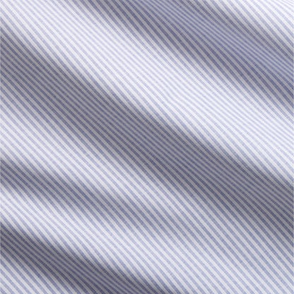 Blue Oxford Stripe Cotton Sheet Set fabric swatch with subtle texture.