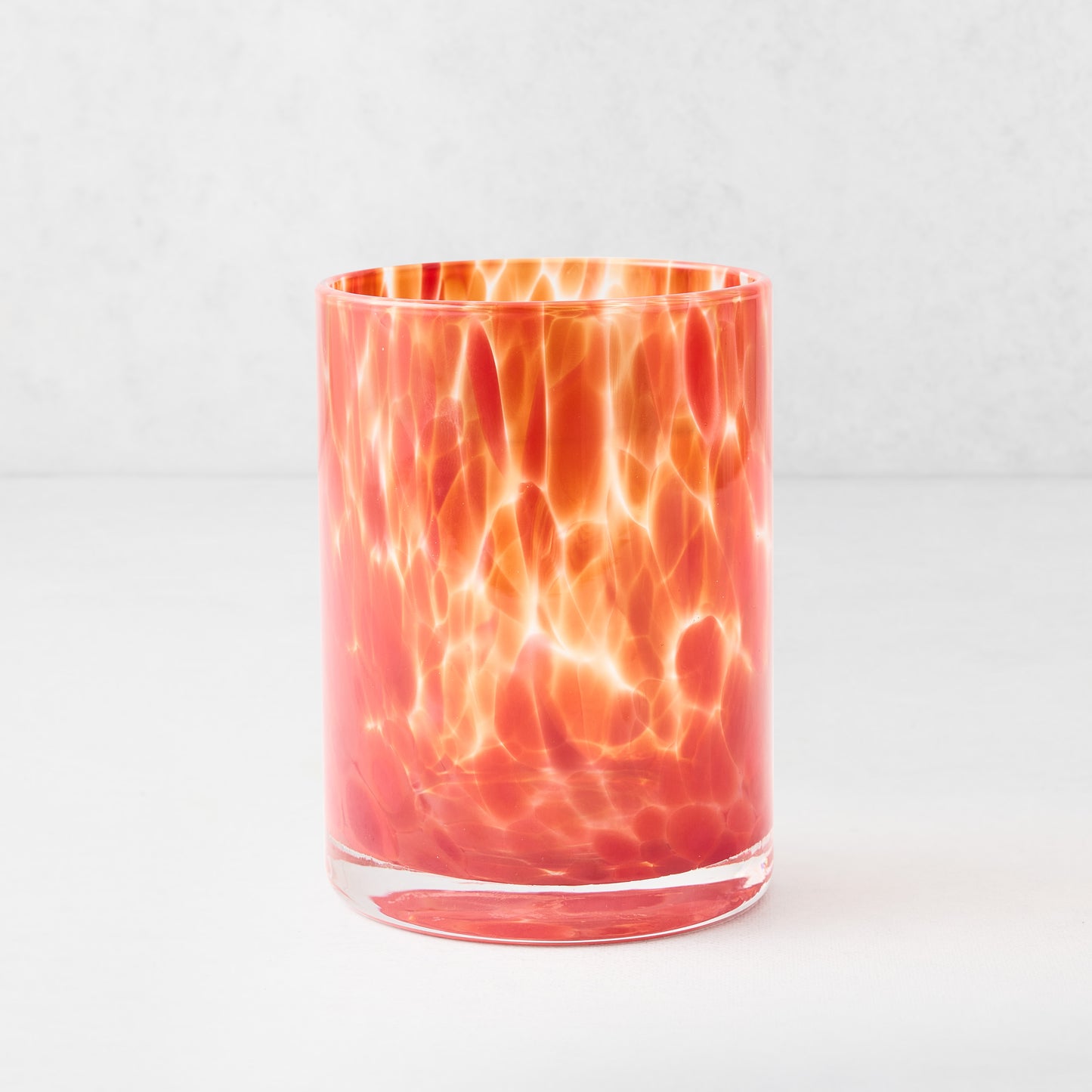 Brick Red Spotted Double Old Fashioned Glass