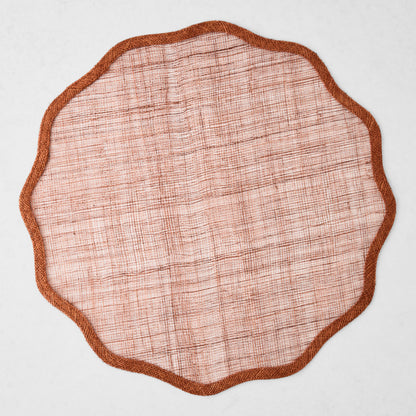 Brick Red Tonal Newport Scallop Placemat