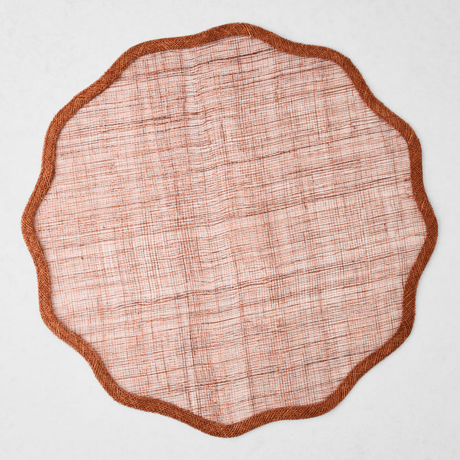 Brick Red Tonal Newport Scallop Placemat