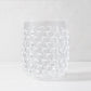 Clear bubble acrylic double old fashioned glass, 14oz, with textured surface.