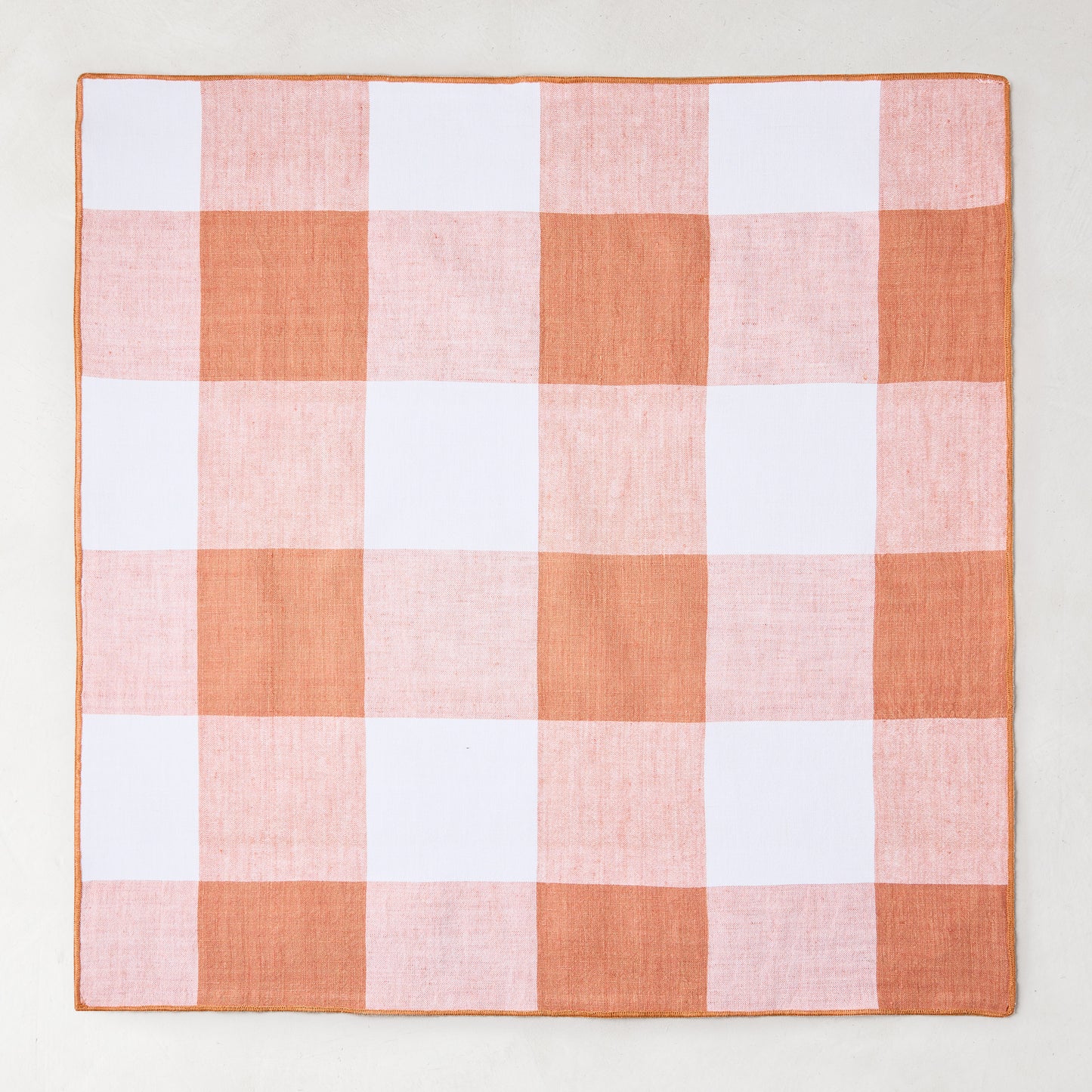 Spice Orange Buffalo Check Linen Napkin, 20"x20