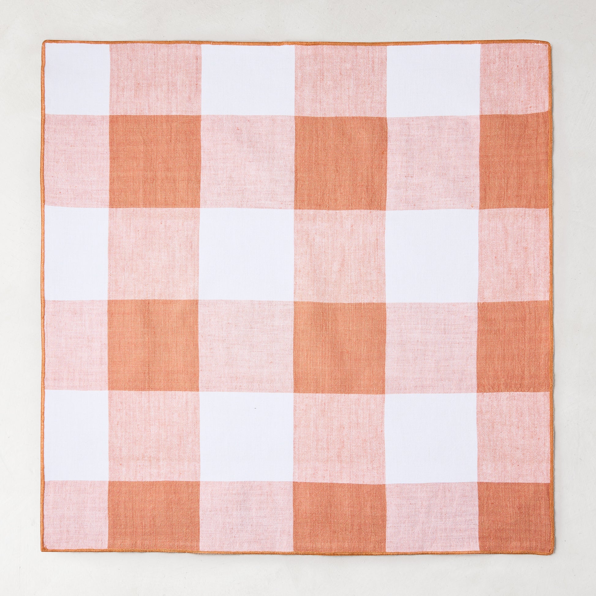 Spice Orange Buffalo Check Linen Napkin, 20"x20