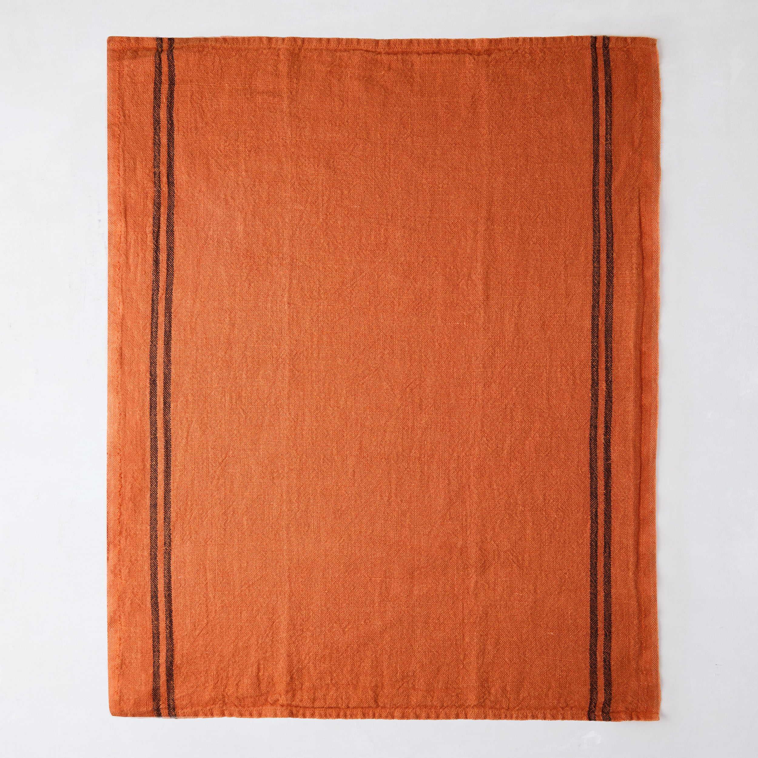 Burnt Orange Striped French Linen Towels, Set of 2 - Hudson Grace