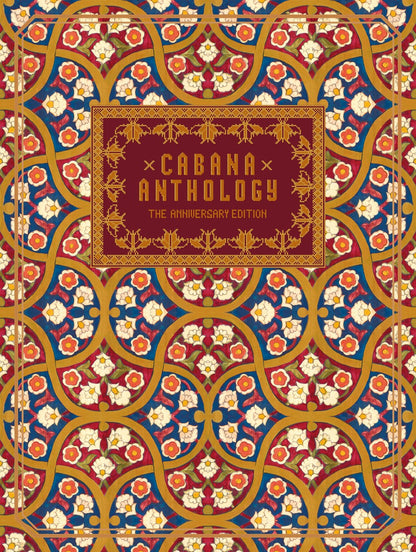 Cabana Anthology hardcover book with ornate red, gold, blue, and white floral pattern cover.