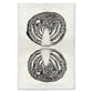 Black and white cabbage cross-section art print on textured handmade Nepalese paper.