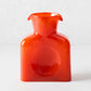 Cabell Orange Square Glass Pitcher, 8"H, with dual spout and side dip.