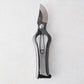 8"L Carbon Steel Sentei Garden Secateurs with dark gray clam blades and curved handles.