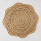 Cebu Scalloped Hapao Placemat, 16" round, natural honey-brown rattan with traditional weave.