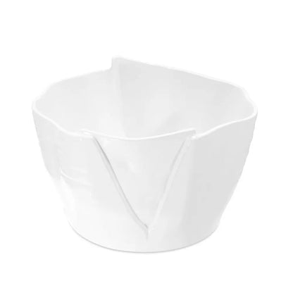 Large Montes Doggett Ceramic Bowl 5394-L, creamy white glaze, handmade Peruvian, 14"Dia x 6"H.