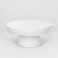 Montes Doggett large white ceramic cake stand, handmade in Peru.