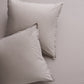 Two Charcoal Grey Italian Percale Euro Shams with envelope closures, shown on matching bedding.