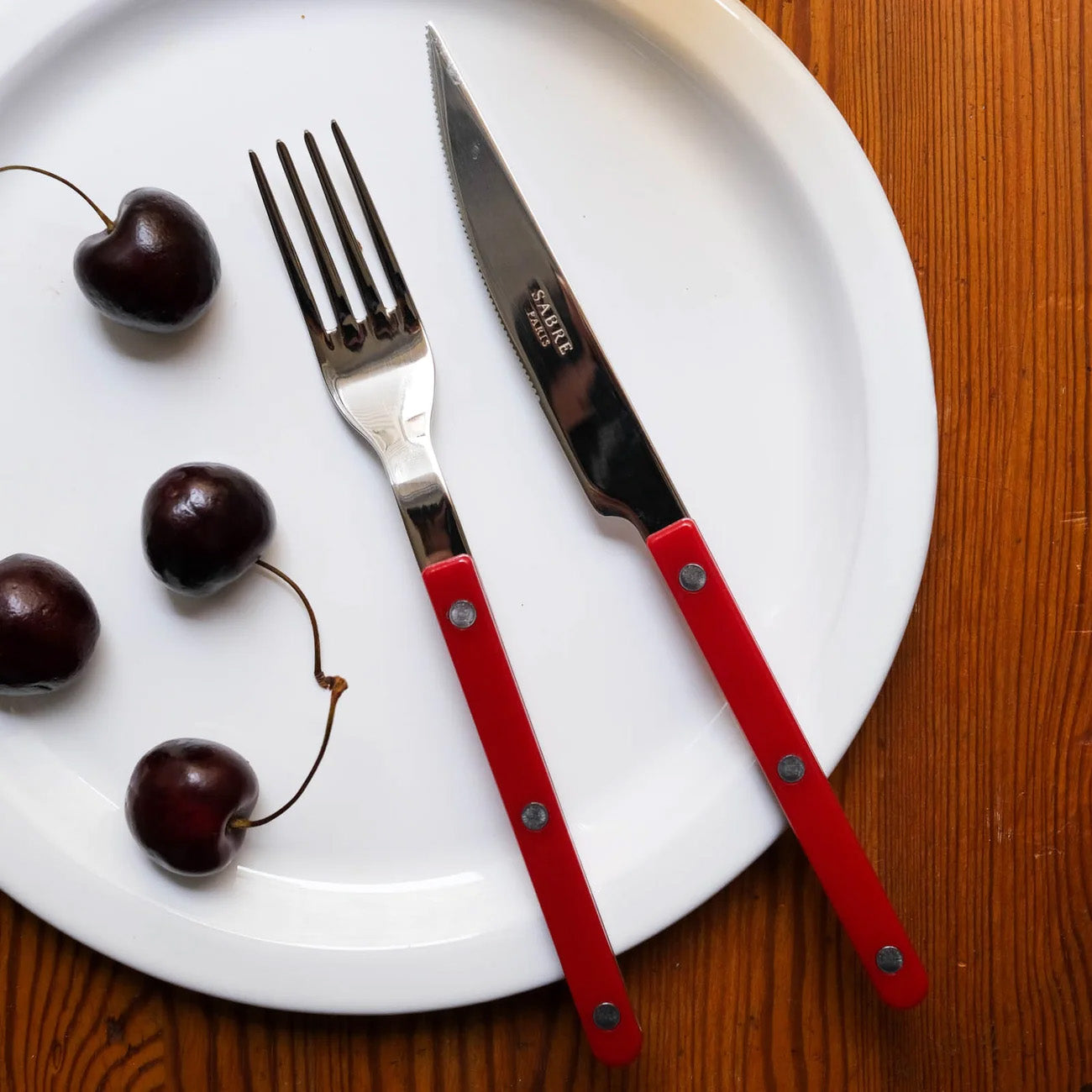 Cherry Red Bistro 5-Piece Flatware Set - Hudson Grace