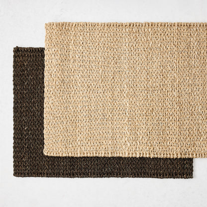 Chocolate Brown Abaca Rectangle Woven Placemat