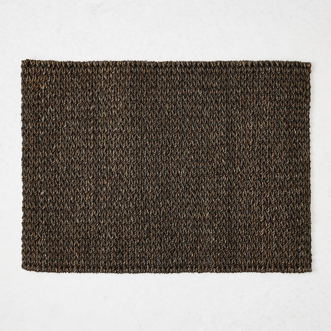 Chocolate Brown Abaca Rectangle Woven Placemat