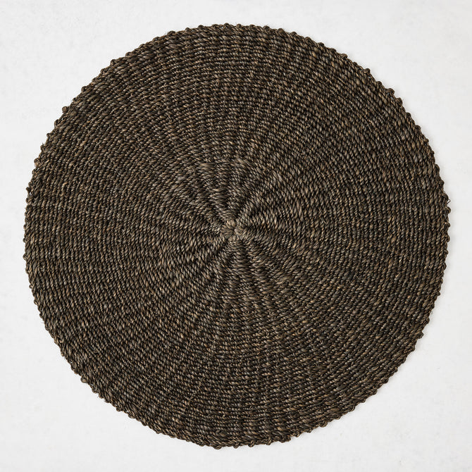 Chocolate Brown Abaca Round Woven Placemat