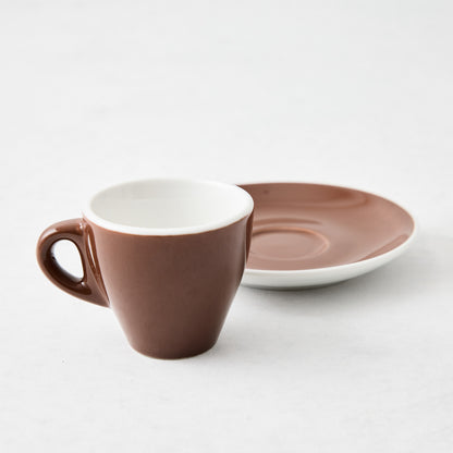 Chocolate Brown Cafe Espresso Cup with Saucer