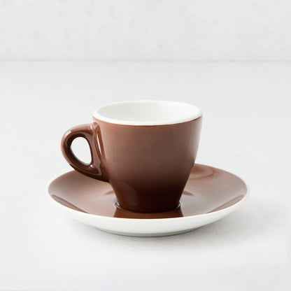 Chocolate Brown Cafe Espresso Cup with Saucer