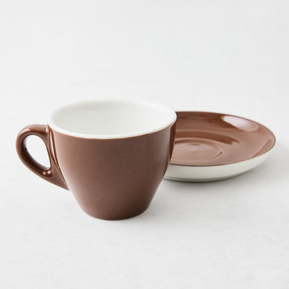 Chocolate Brown Cafe Latte Cup and Saucer