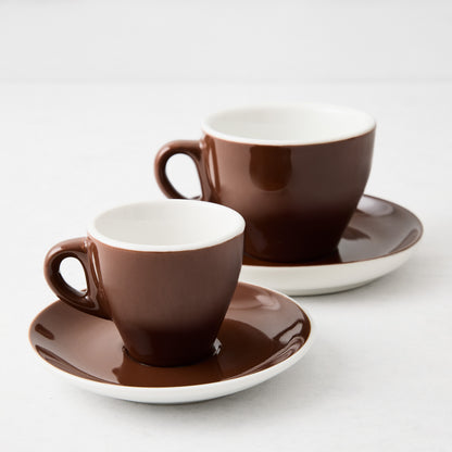 Chocolate Brown Cafe Latte Cup and Saucer