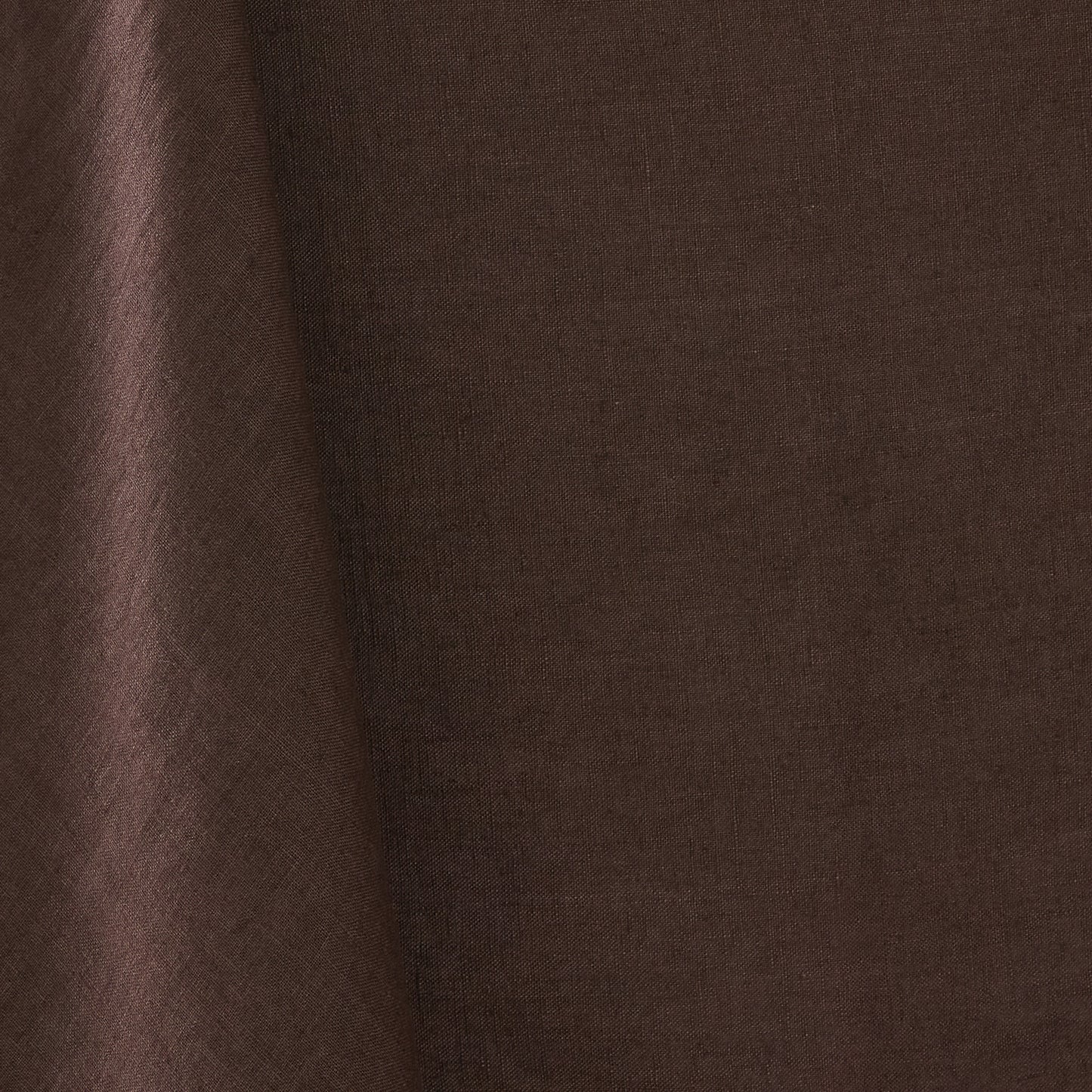 Chocolate Brown Embroidered Tipped Stitch Linen Tablecloth