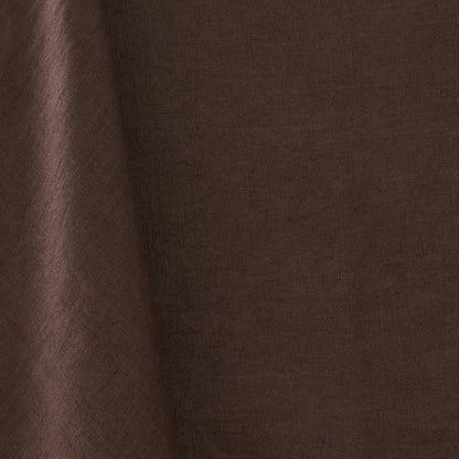 Chocolate Brown Embroidered Tipped Stitch Linen Tablecloth