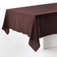 Chocolate Brown Embroidered Tipped Stitch Linen Tablecloth