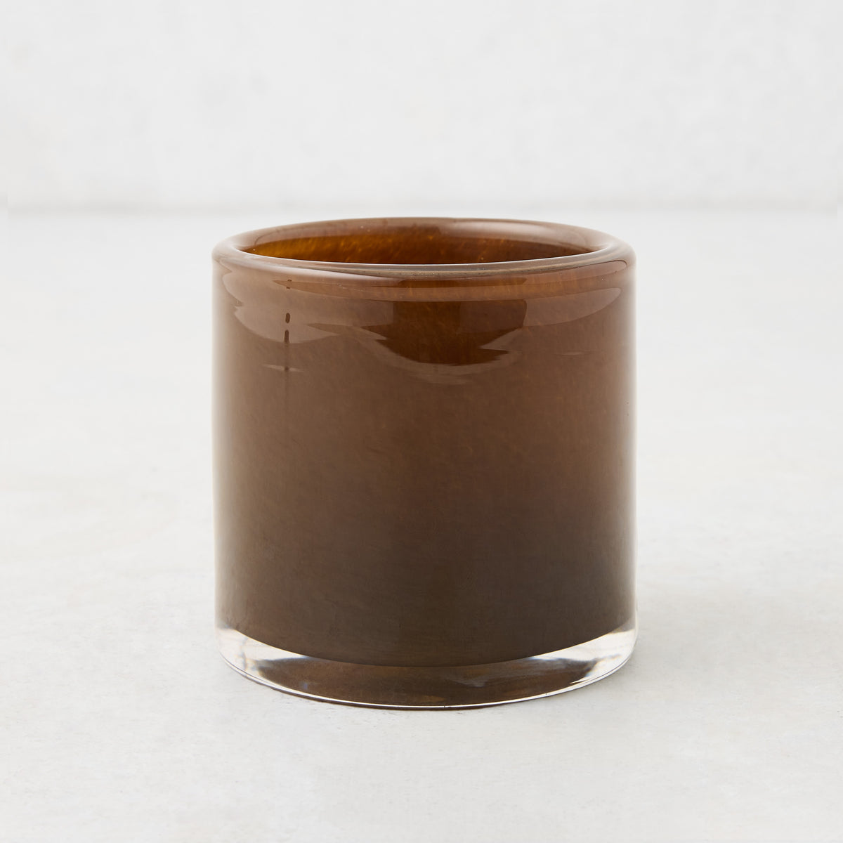 Chocolate Brown Glass Votive Candle Holder