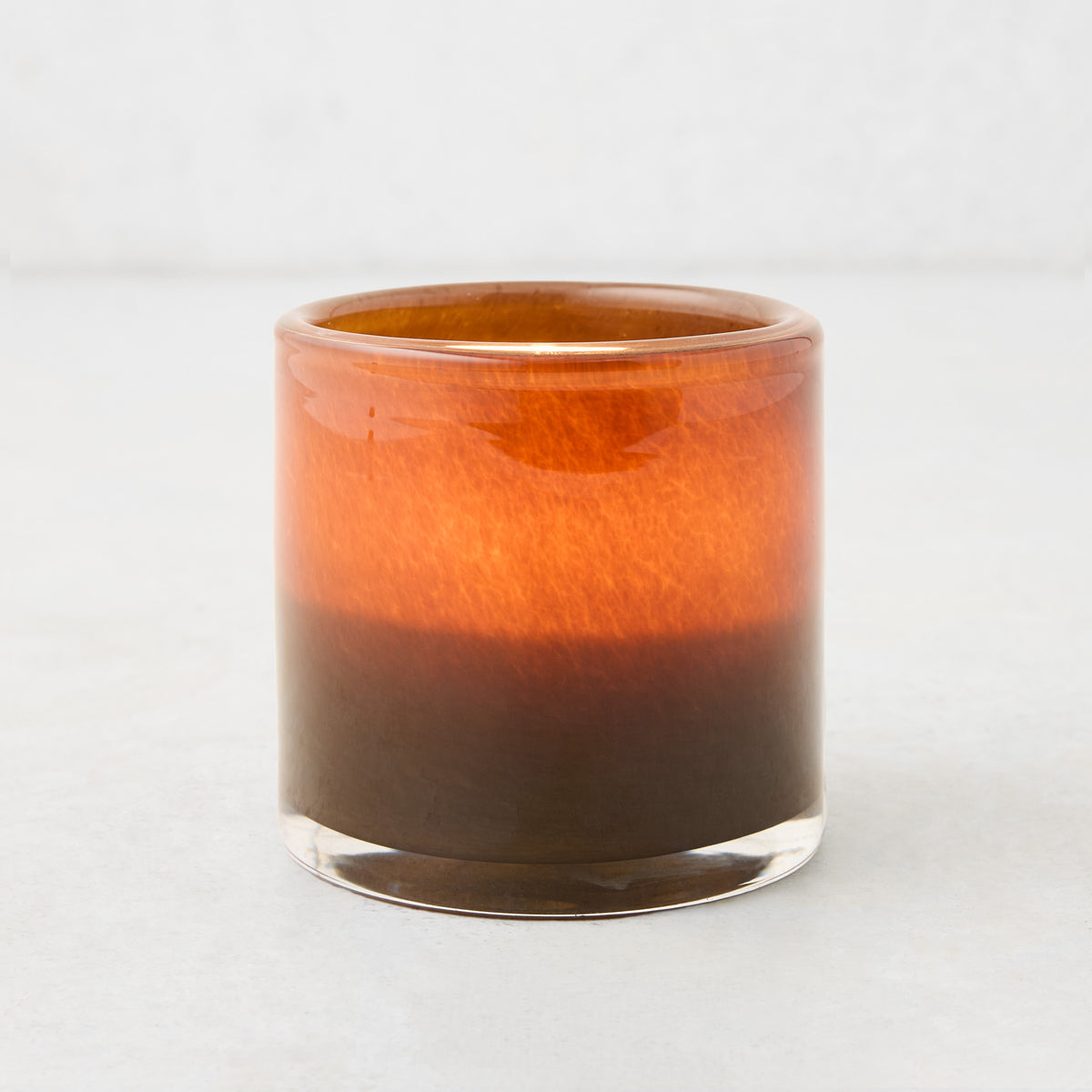 Chocolate Brown Glass Votive Candle Holder