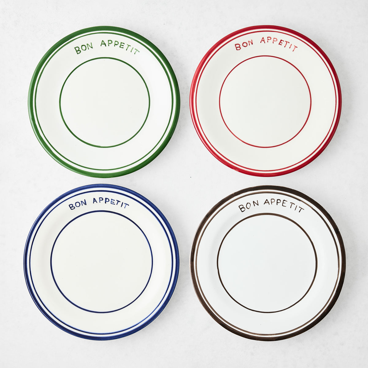 Chocolate Brown Painted Bon Appetit Ceramic Salad Plate