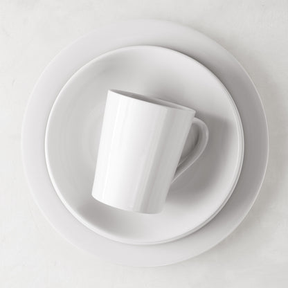 HG City White Porcelain Dinner Plate, bowl, and mug set.
