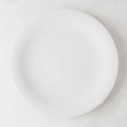 HG City White Porcelain Dinner Plate, 11" diameter, clean, crisp lines, modern aesthetic.