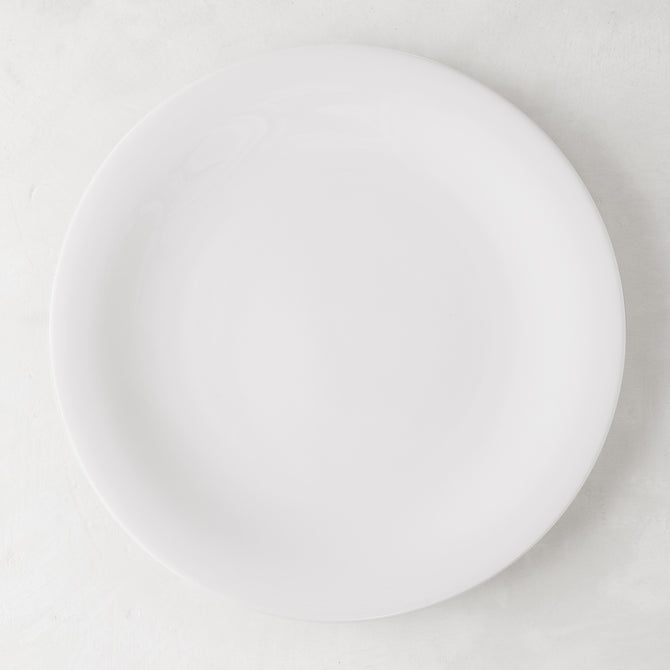 HG City White Porcelain Dinner Plate, 11" diameter, clean, crisp lines, modern aesthetic.